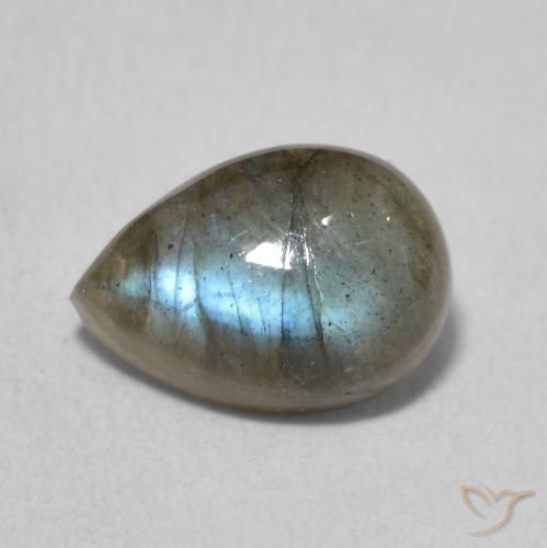 2.21ct Naturel Multicolore Labradorite, En forme de poire, Translucide
