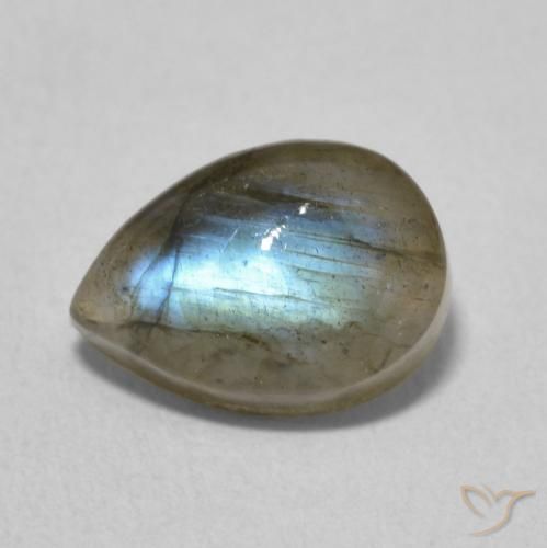 Labradorite Multicolore naturelle En forme de poire, 2.55 ct, Translucide