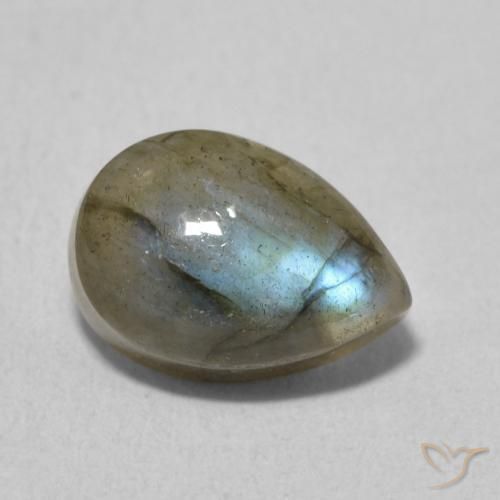 Labradorite Multicolore naturelle En forme de poire, 2.55 ct, Translucide