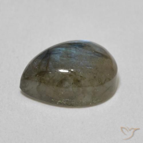 Labradorite Multicolore naturelle En forme de poire, 2.55 ct, Translucide