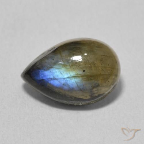 Labradorite Multicolore naturelle En forme de poire, 2.31 ct, Translucide