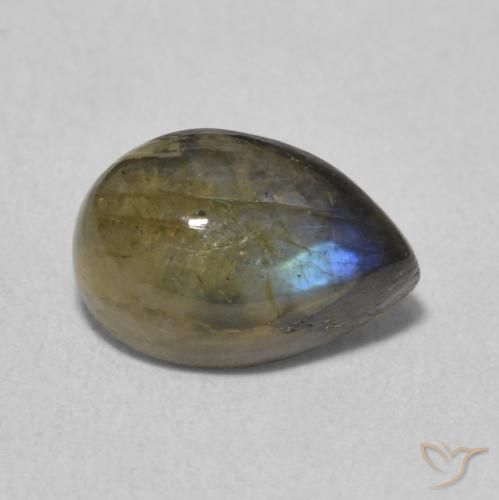 Labradorite Multicolore naturelle En forme de poire, 2.31 ct, Translucide