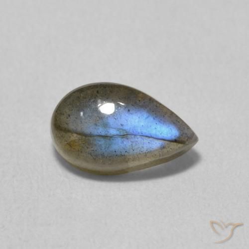 1.05ct Naturel Multicolore Labradorite, En forme de poire, Translucide