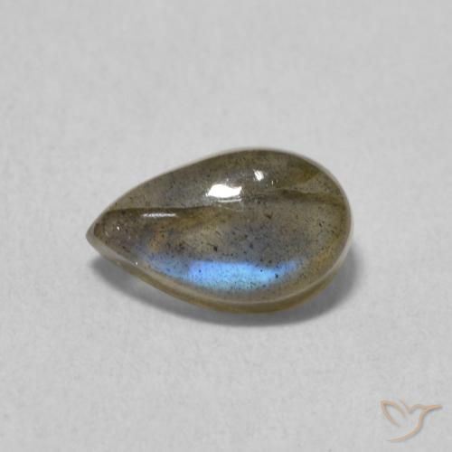 Labradorite Multicolore naturelle En forme de poire, 1.05 ct, Translucide