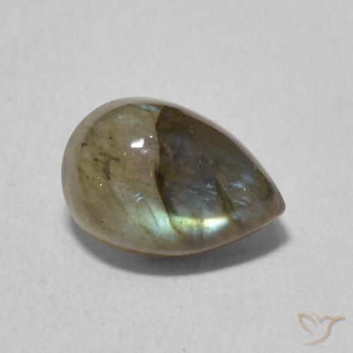 Labradorite Multicolore naturelle En forme de poire, 2.48 ct, Translucide