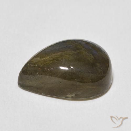 Labradorite Multicolore naturelle En forme de poire, 8.66 ct, Translucide