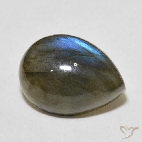 9.42ct Naturel Multicolore Labradorite, En forme de poire, Translucide