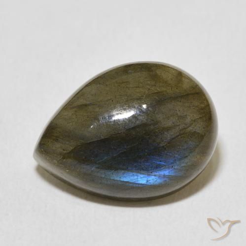 Labradorite Multicolore naturelle En forme de poire, 9.42 ct, Translucide