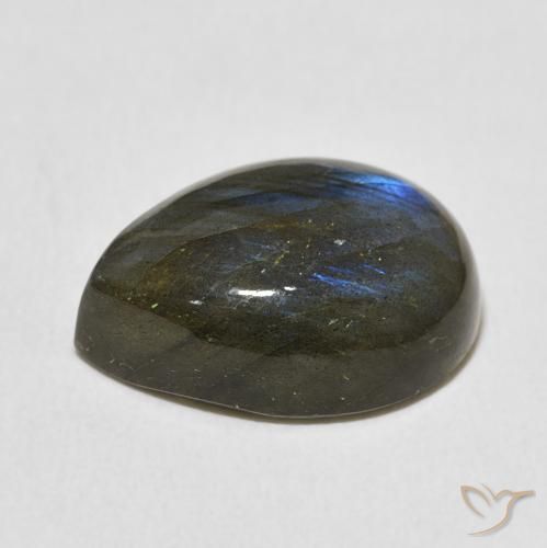 Labradorite Multicolore naturelle En forme de poire, 9.42 ct, Translucide