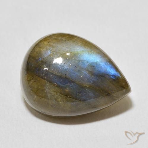 10.09ct Naturel Multicolore Labradorite, En forme de poire, Translucide