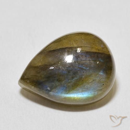Labradorite Multicolore naturelle En forme de poire, 10.09 ct, Translucide