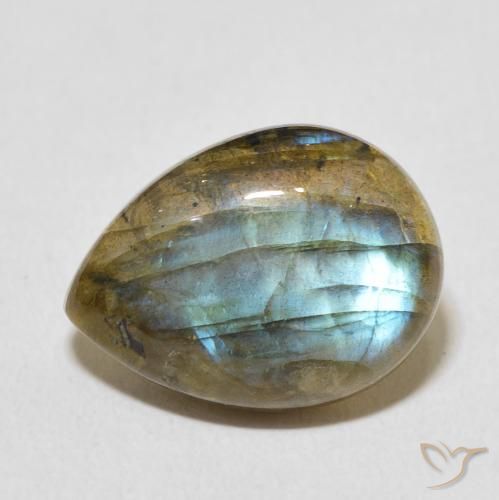 8.07ct Naturel Multicolore Labradorite, En forme de poire, Translucide
