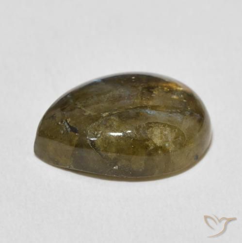 Labradorite Multicolore naturelle En forme de poire, 8.07 ct, Translucide