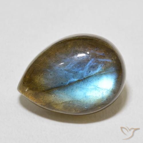 10.10ct Naturel Multicolore Labradorite, En forme de poire, Translucide