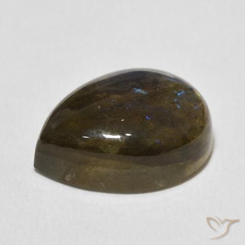 Labradorite Multicolore naturelle En forme de poire, 10.10 ct, Translucide