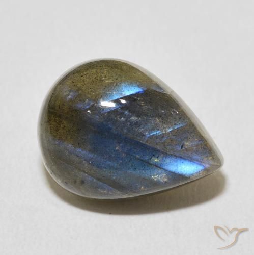 Labradorite Multicolore naturelle En forme de poire, 9.64 ct, Translucide