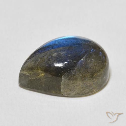 Labradorite Multicolore naturelle En forme de poire, 9.64 ct, Translucide