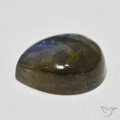 Labradorite Multicolore naturelle En forme de poire, 10.57 ct, Transparent