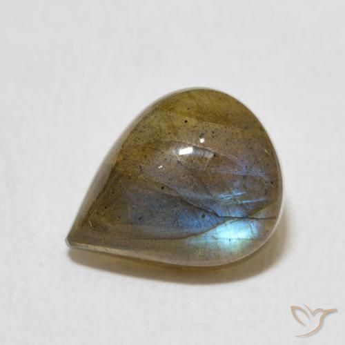 2.77ct Naturel Multicolore Labradorite, En forme de poire, Translucide