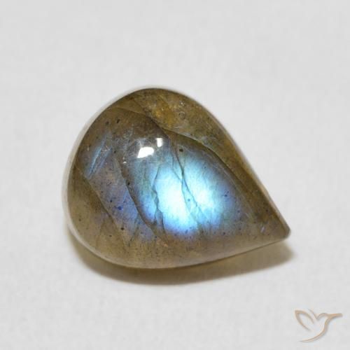 Labradorite Multicolore naturelle En forme de poire, 2.77 ct, Translucide