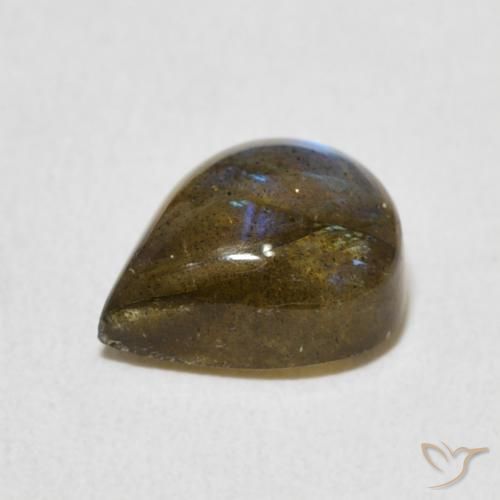 Labradorite Multicolore naturelle En forme de poire, 2.77 ct, Translucide