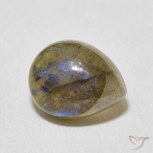 Labradorite Multicolore naturelle En forme de poire, 3.91 ct, Translucide