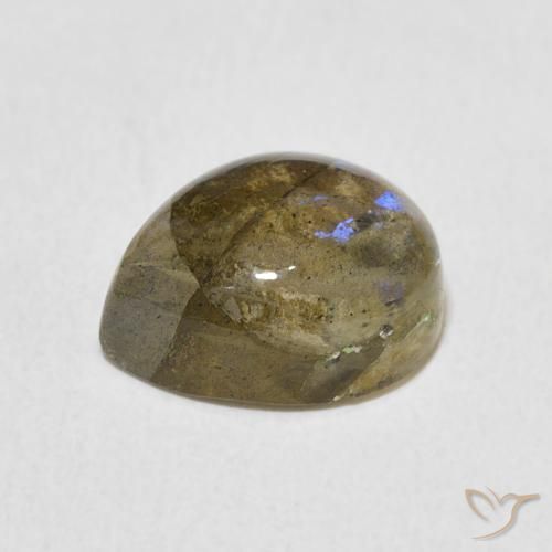 Labradorite Multicolore naturelle En forme de poire, 3.91 ct, Translucide