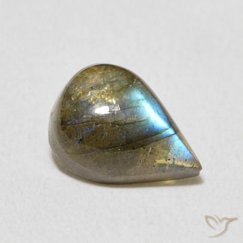Labradorite Multicolore naturelle En forme de poire, 2.67 ct, Translucide