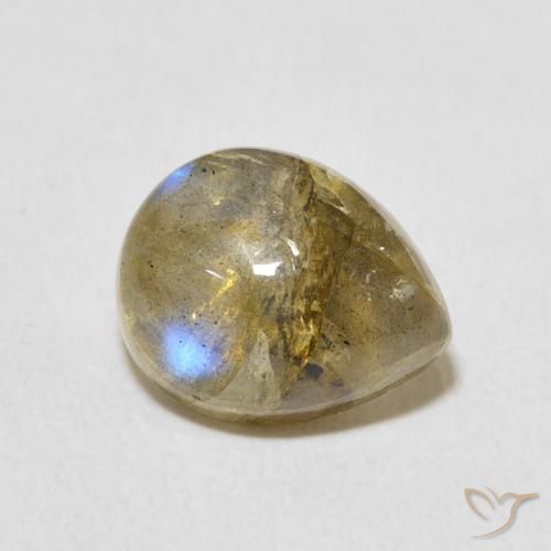 Labradorite Multicolore naturelle En forme de poire, 3.95 ct, Translucide