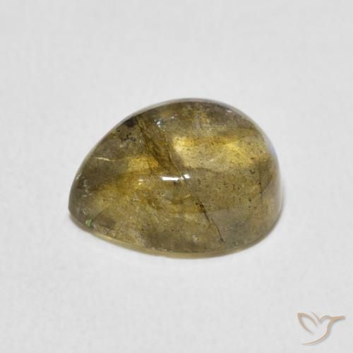 Labradorite Multicolore naturelle En forme de poire, 3.95 ct, Translucide
