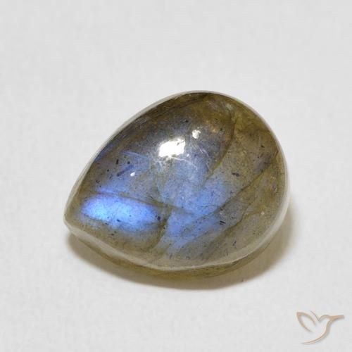 3.87ct Naturel Multicolore Labradorite, En forme de poire, Translucide