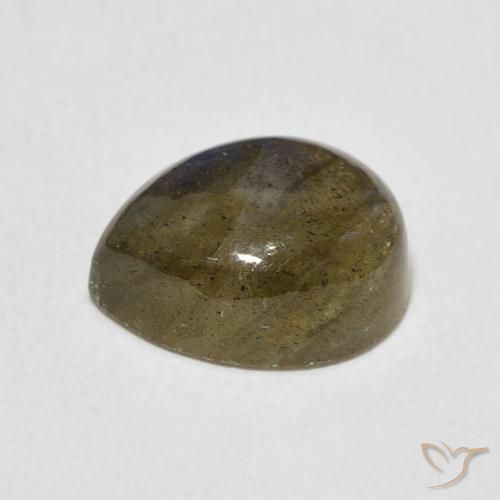 Labradorite Multicolore naturelle En forme de poire, 3.87 ct, Translucide