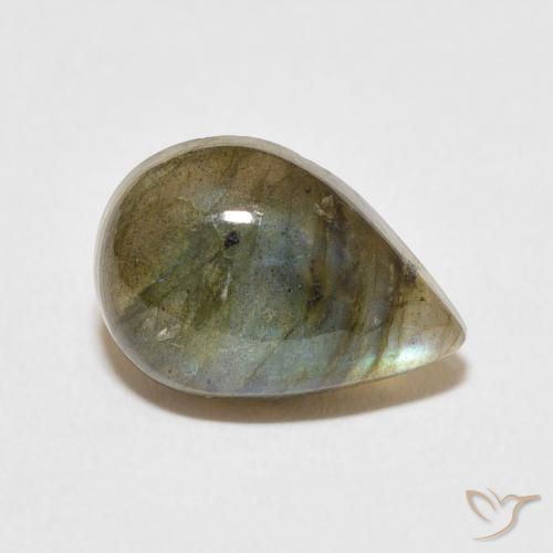 Labradorite Multicolore naturelle En forme de poire, 4.47 ct, Translucide
