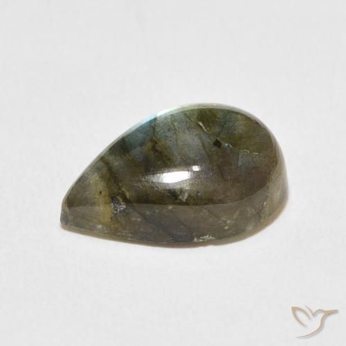 Labradorite Multicolore naturelle En forme de poire, 4.47 ct, Translucide