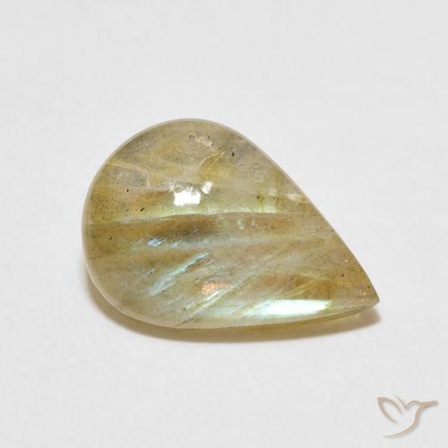 Labradorite Multicolore naturelle En forme de poire, 3.40 ct, Translucide
