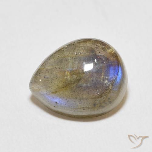 3.92ct Naturel Multicolore Labradorite, En forme de poire, Translucide