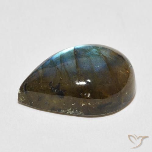Labradorite Multicolore naturelle En forme de poire, 11.30 ct, Translucide