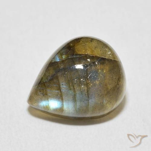 4.78ct Naturel Multicolore Labradorite, En forme de poire, Translucide