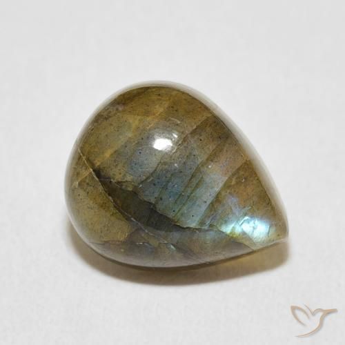 Labradorite Multicolore naturelle En forme de poire, 4.78 ct, Translucide