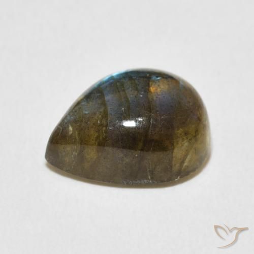 Labradorite Multicolore naturelle En forme de poire, 4.78 ct, Translucide