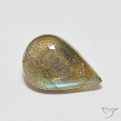 Labradorite Multicolore naturelle En forme de poire, 3.57 ct, Translucide