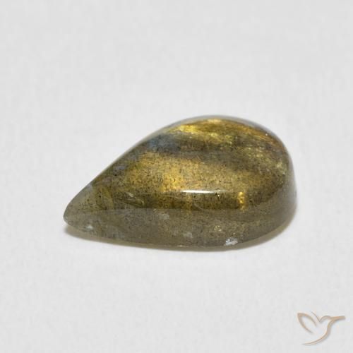 Labradorite Multicolore naturelle En forme de poire, 3.57 ct, Translucide
