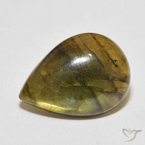 8.95ct Naturel Multicolore Labradorite, En forme de poire, Translucide