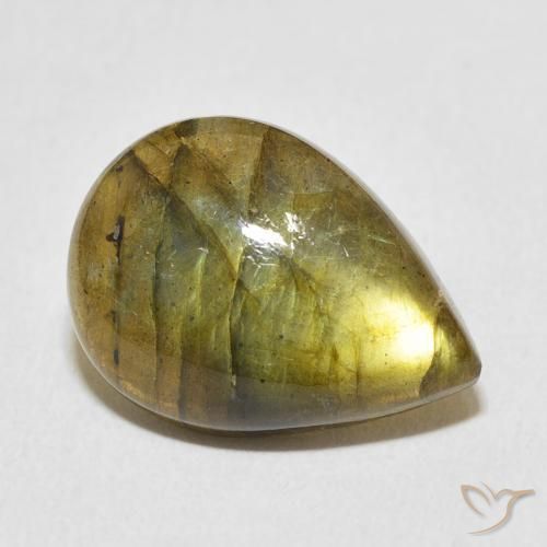 Labradorite Multicolore naturelle En forme de poire, 8.95 ct, Translucide
