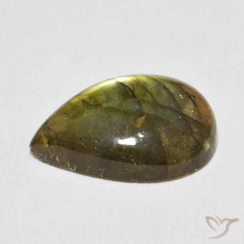 Labradorite Multicolore naturelle En forme de poire, 8.95 ct, Translucide