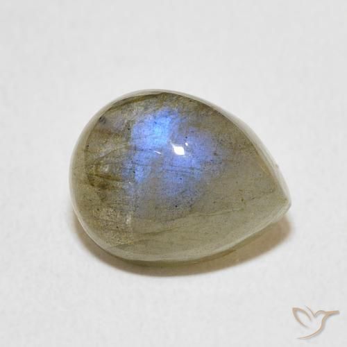 4.03ct Naturel Multicolore Labradorite, En forme de poire, Translucide