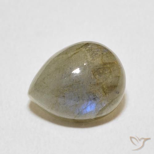 Labradorite Multicolore naturelle En forme de poire, 4.03 ct, Translucide