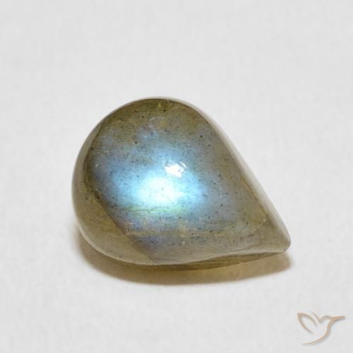 3.07ct Naturel Multicolore Labradorite, En forme de poire, Translucide