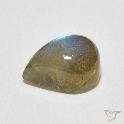 Labradorite Multicolore naturelle En forme de poire, 3.07 ct, Translucide
