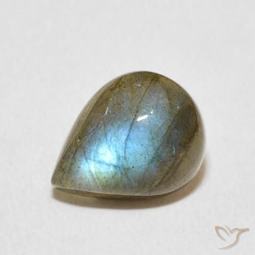 2.65ct Naturel Multicolore Labradorite, En forme de poire, Translucide